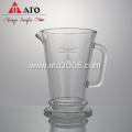 Clear glass reusable tea coffee cup with handle